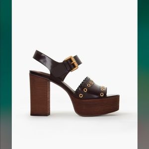 See by Chloe Nora Platform Sandal in Merlot Sz 6